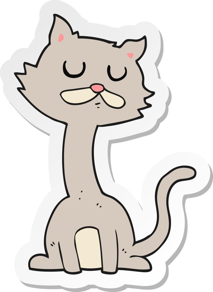 sticker of a cartoon cat vector