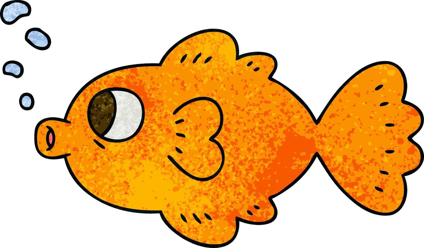 quirky hand drawn cartoon fish vector