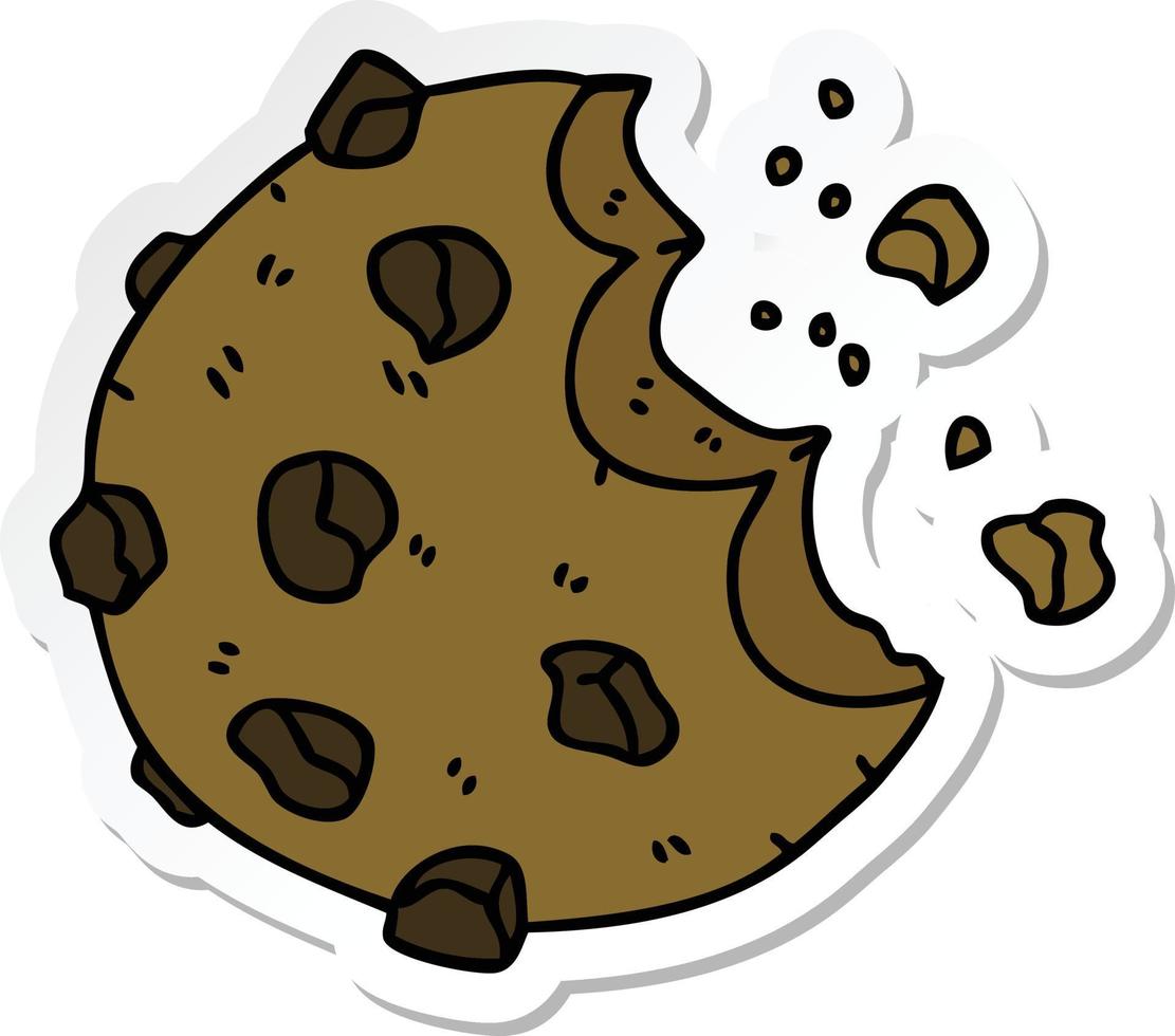 sticker of a quirky hand drawn cartoon cookie vector
