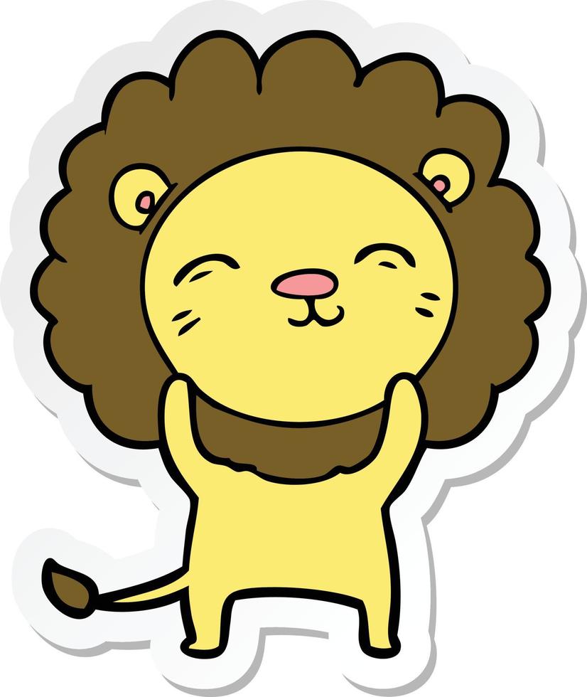 sticker of a cartoon lion vector