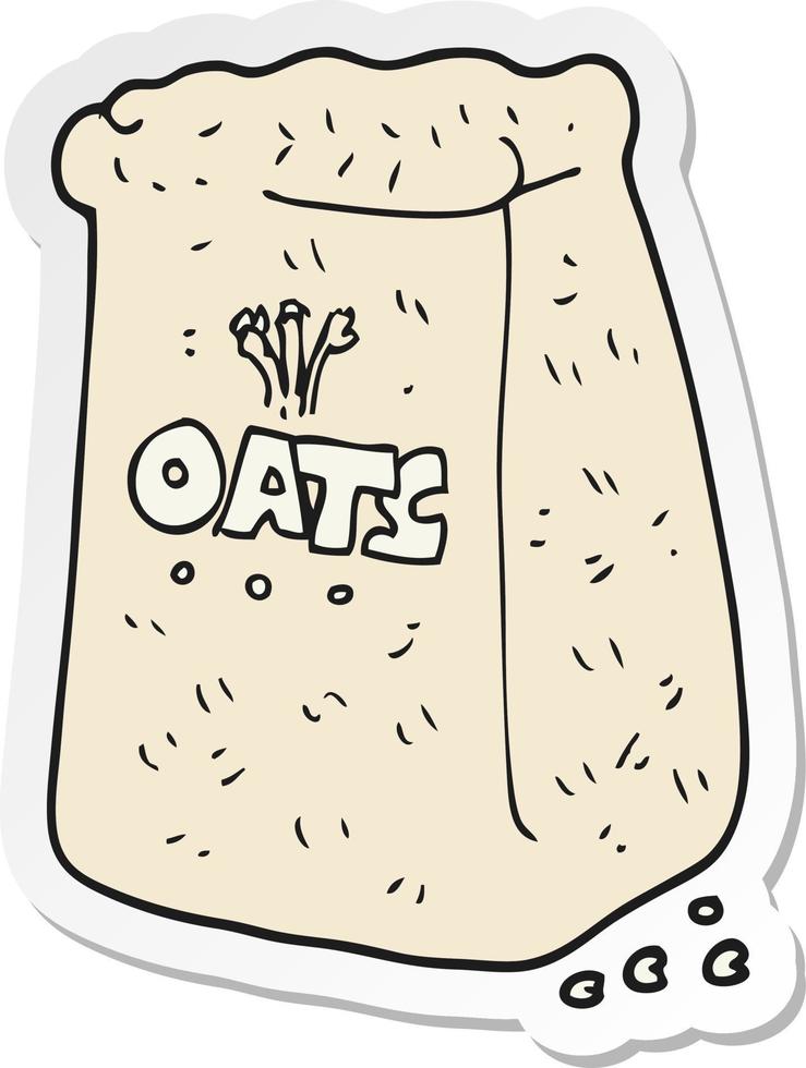 sticker of a cartoon oats vector