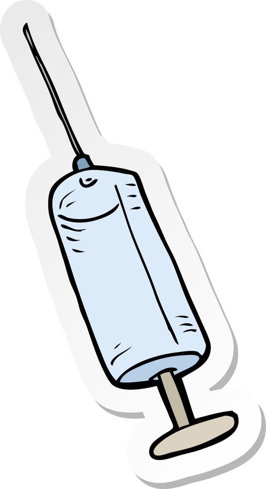 sticker of a cartoon syringe vector