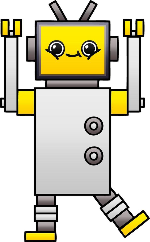 gradient shaded cartoon robot vector