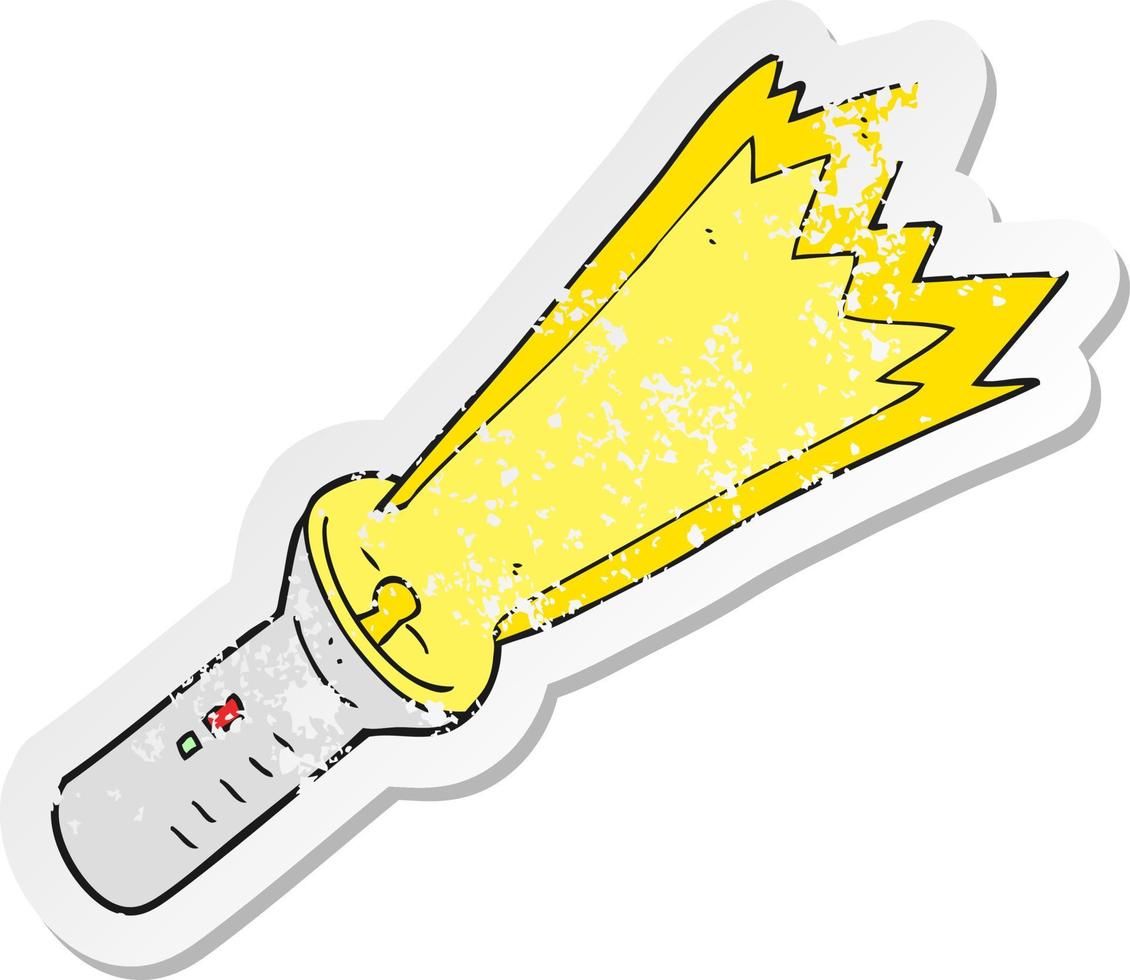 retro distressed sticker of a cartoon torch vector