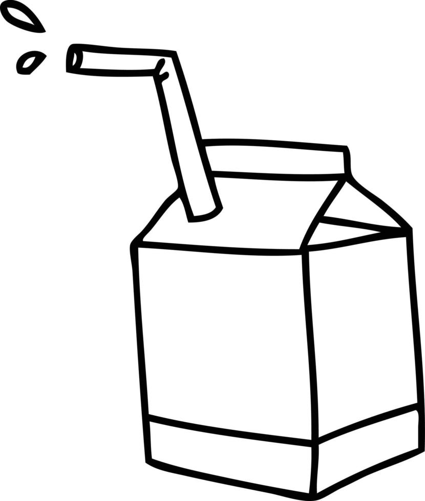 quirky line drawing cartoon quirky line drawing carton of milk vector