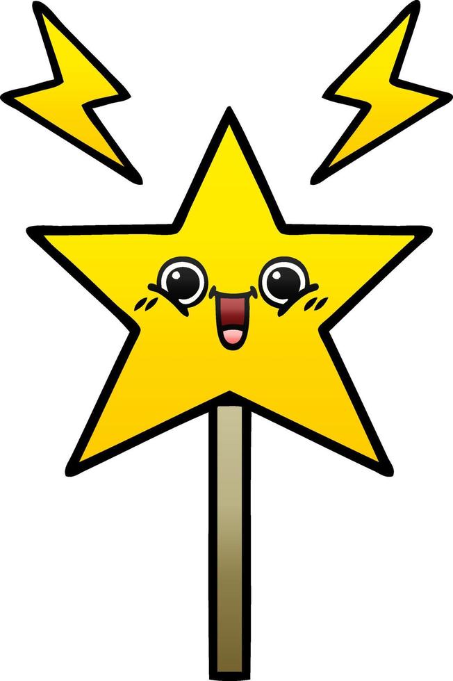 gradient shaded cartoon magic wand vector
