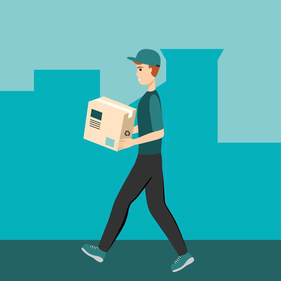 Fast delivery service concept flat vector illustration