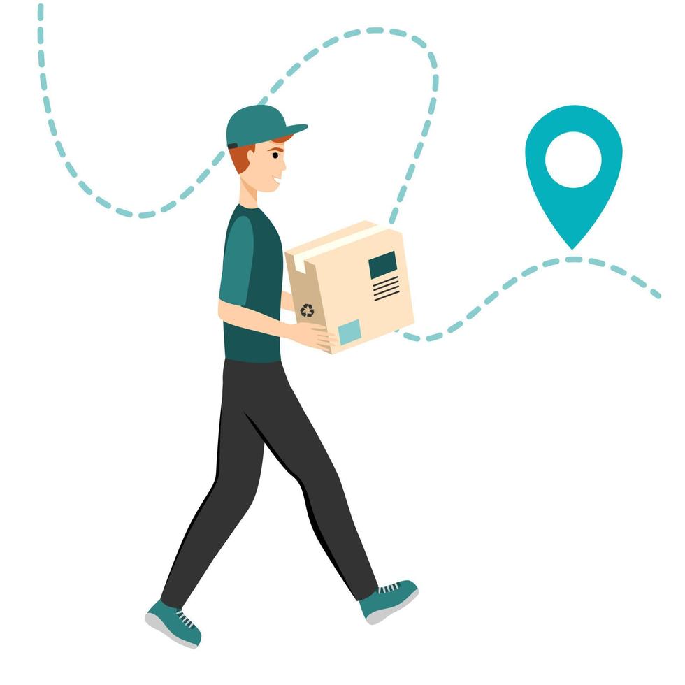 Fast delivery service concept flat vector illustration