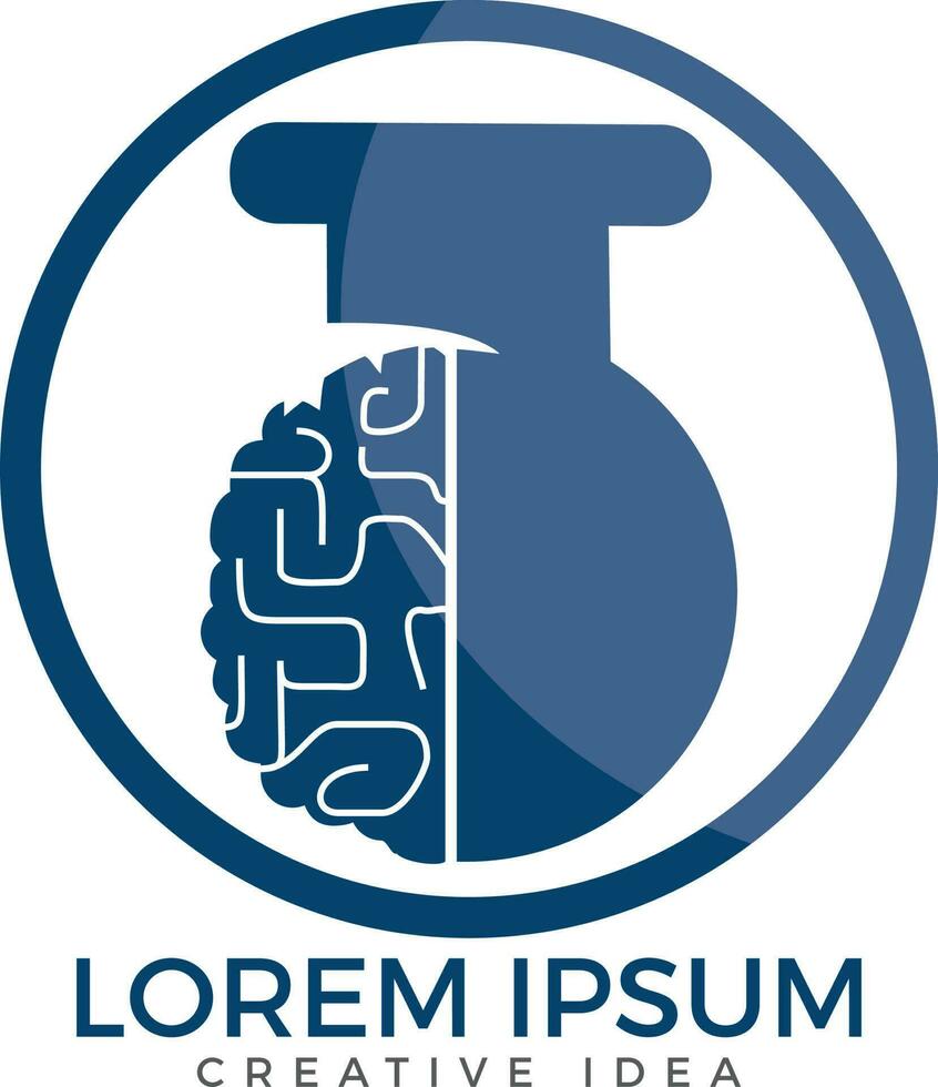 diseño del logotipo del vector de laboratorio cerebral.