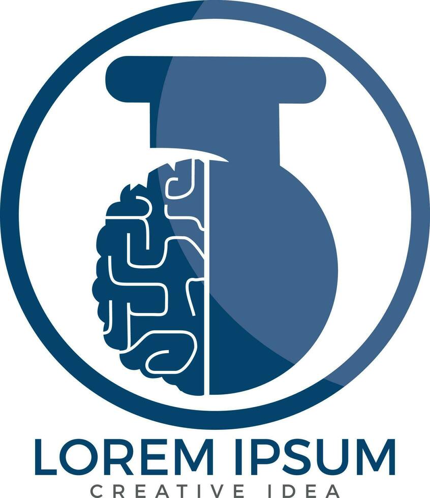 Brain lab vector logo design.