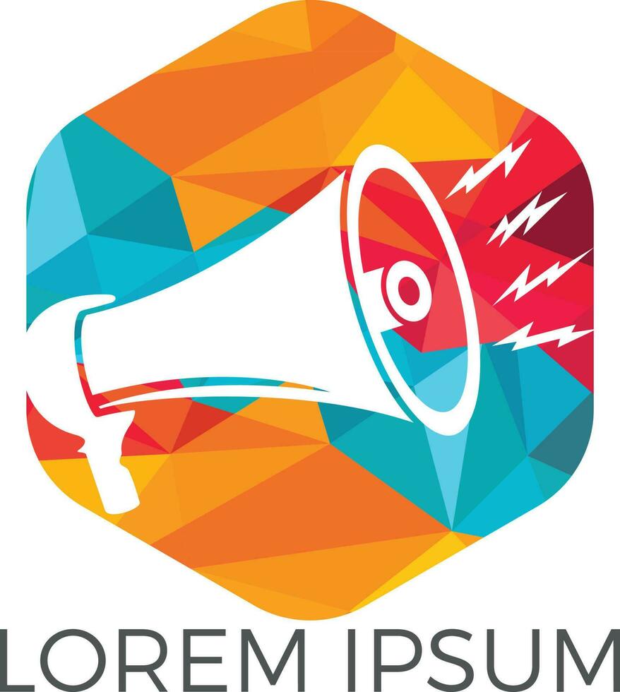 Megaphone logo design. Loud media logotype icon. Speak up logo icon design. vector