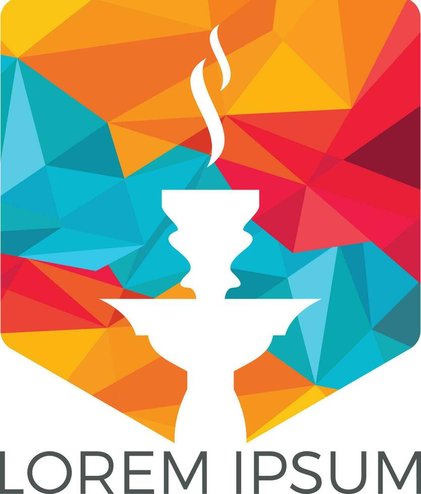 diseño del logotipo de la cachimba. logotipo antiguo de sheesha. emblema de la cafetería lounge. barra árabe o casa, plantilla de diseño de vector de tienda.