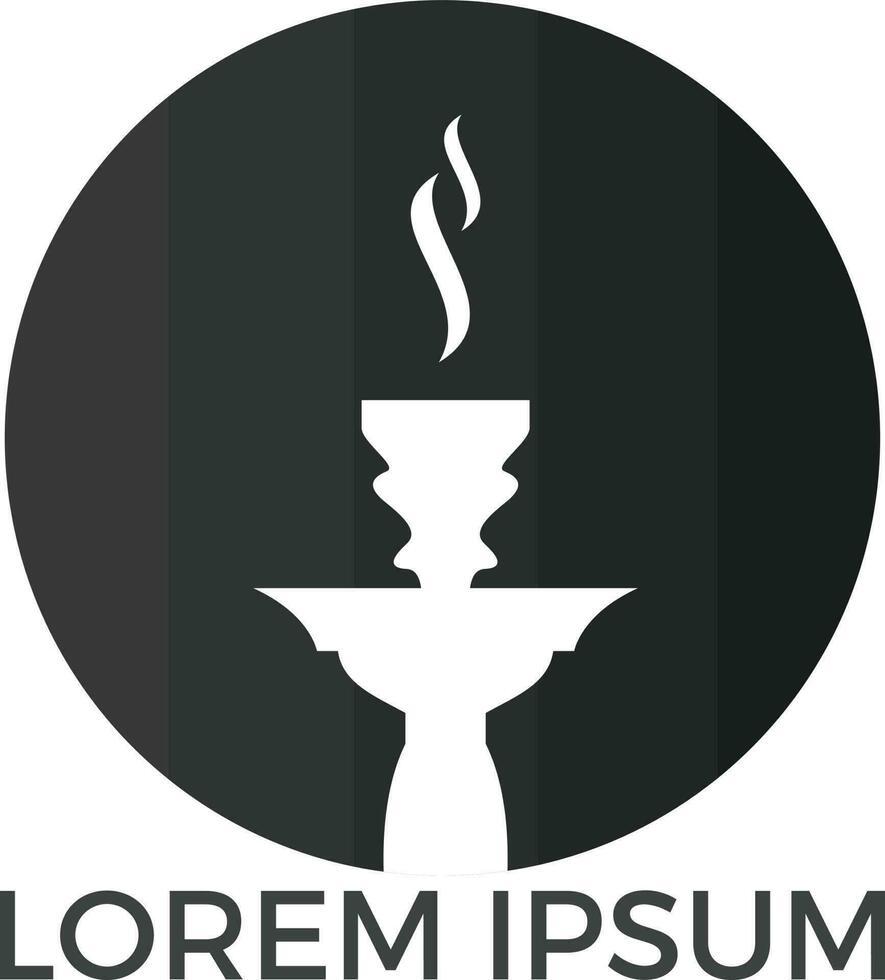 Hookah logo design. Vintage sheesha logo. Lounge cafe emblem. Arabian bar or house, shop vector design template.