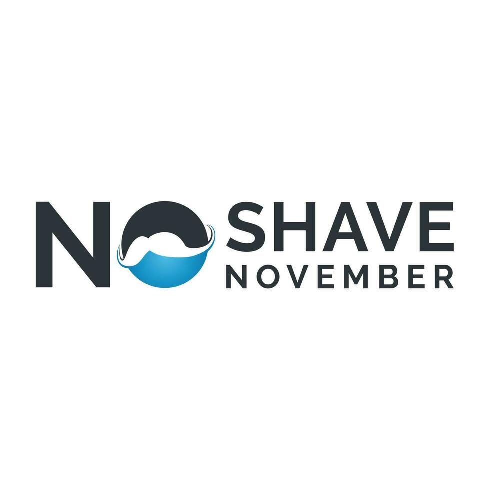 No Shave November Typographic Vector Design. Vector poster or banner for no shave social solidarity November event against man prostate cancer campaign.