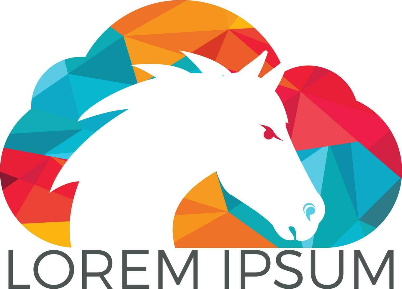 Horse head and cloud logo design. vector