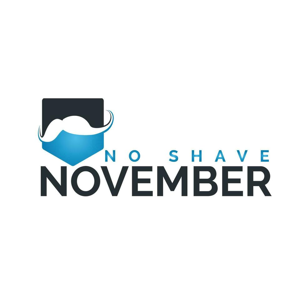 No Shave November Typographic Vector Design. Vector poster or banner for no shave social solidarity November event against man prostate cancer campaign.