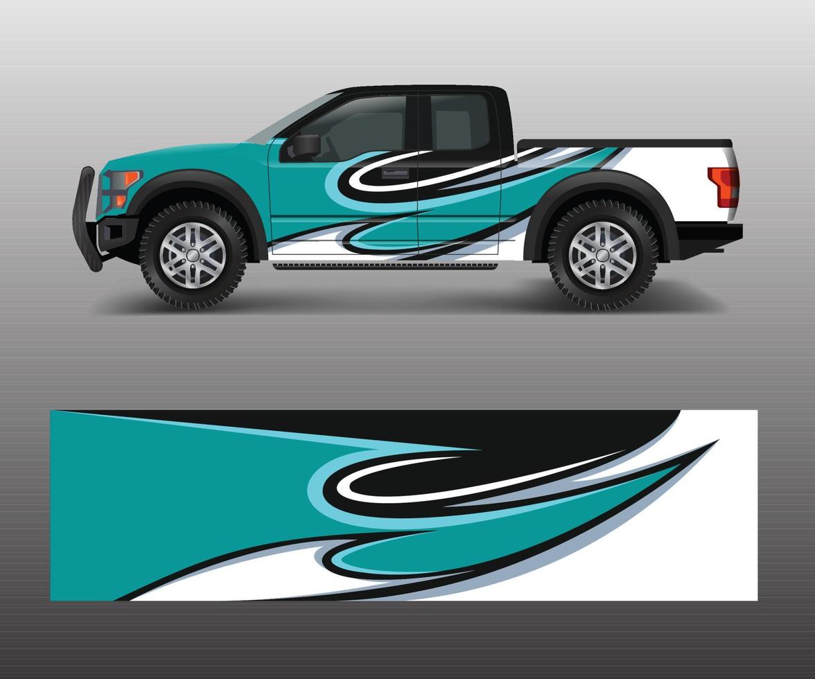 Graphic abstract stripe designs for Truck decal, cargo van and car wrap vector
