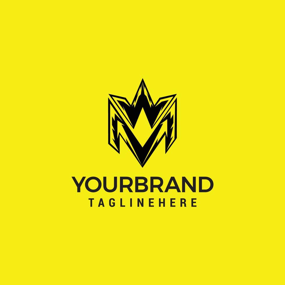 modern initials M W or W M in yellow logo design template vector