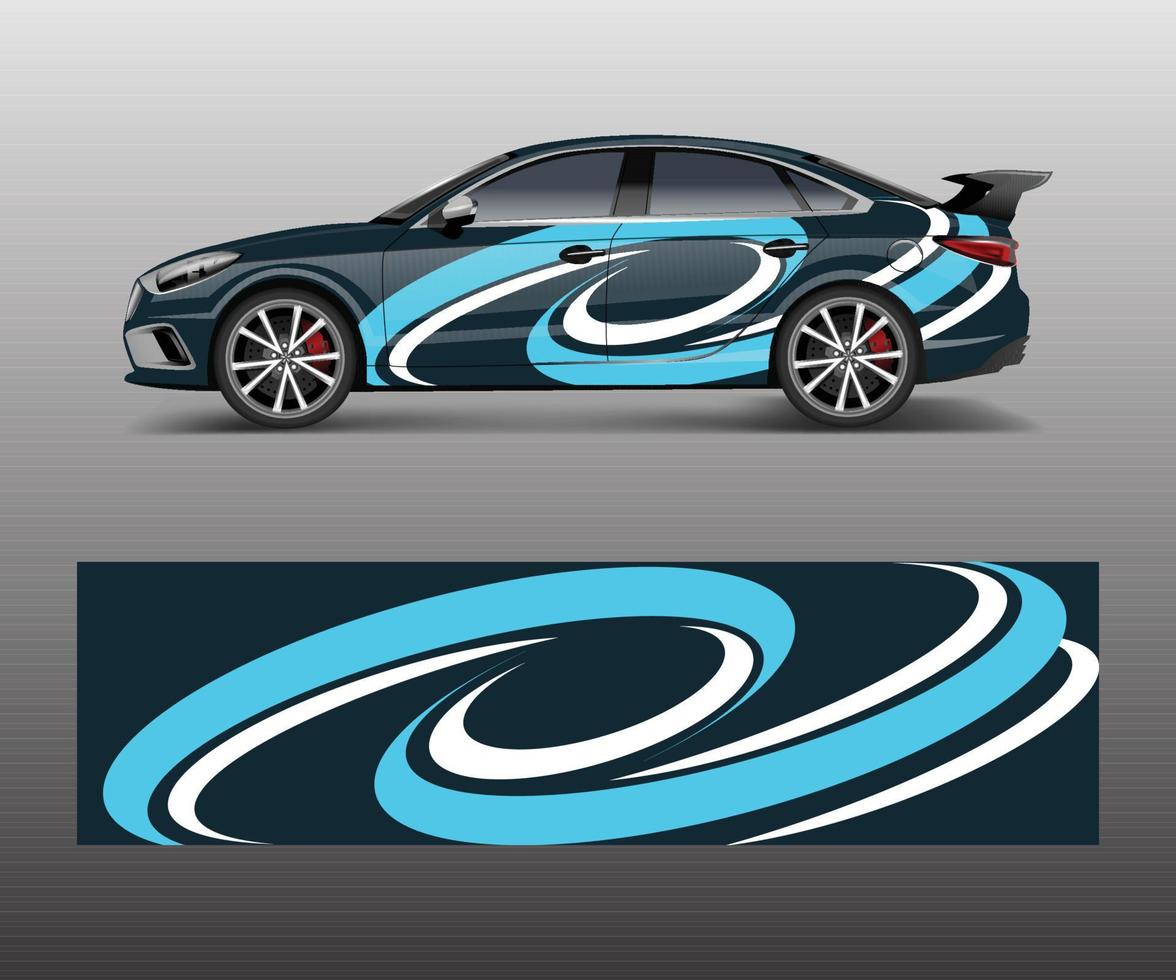 Racing car wrap. abstract strip shapes for Company car wrap, sticker, and decal template design vector