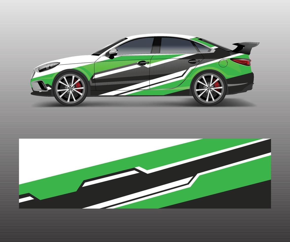 diseño de envoltura para auto deportivo personalizado. Calcomanía de envoltura de autos de carreras deportivas y diseño de calcomanías. vector