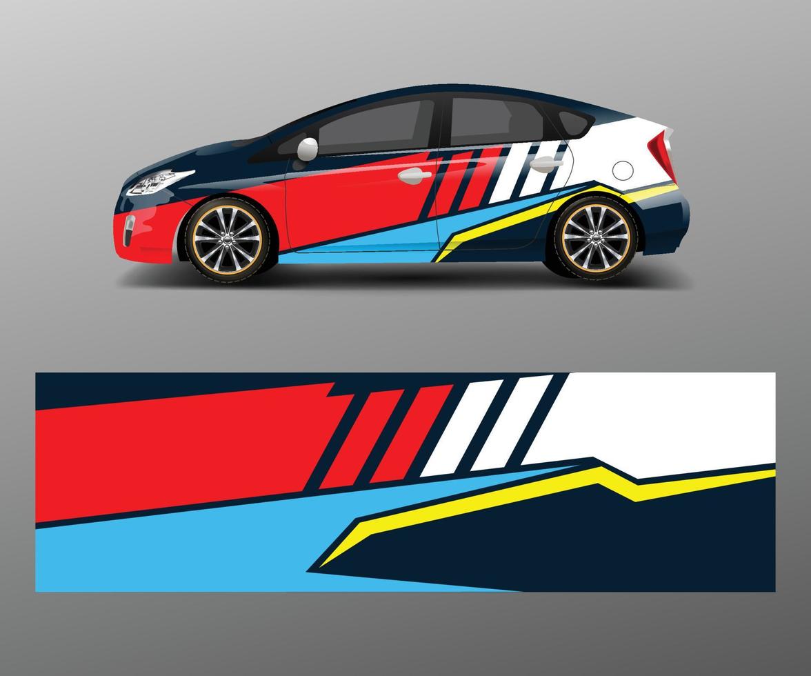 Company branding Car decal wrap design vector. Graphic abstract shapes designs company car vector