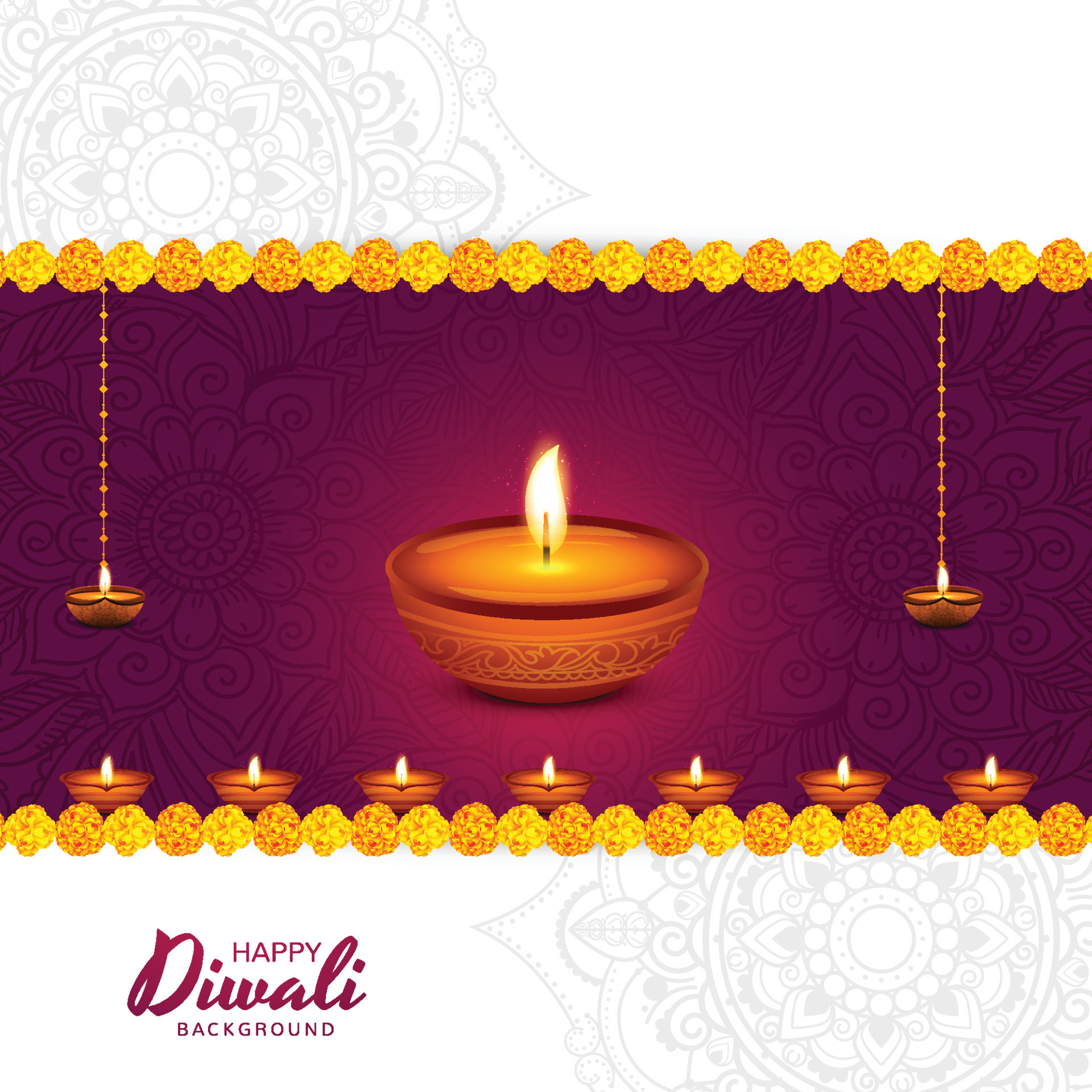 Happy diwali festival background with decorative floral design 11714072  Vector Art at Vecteezy