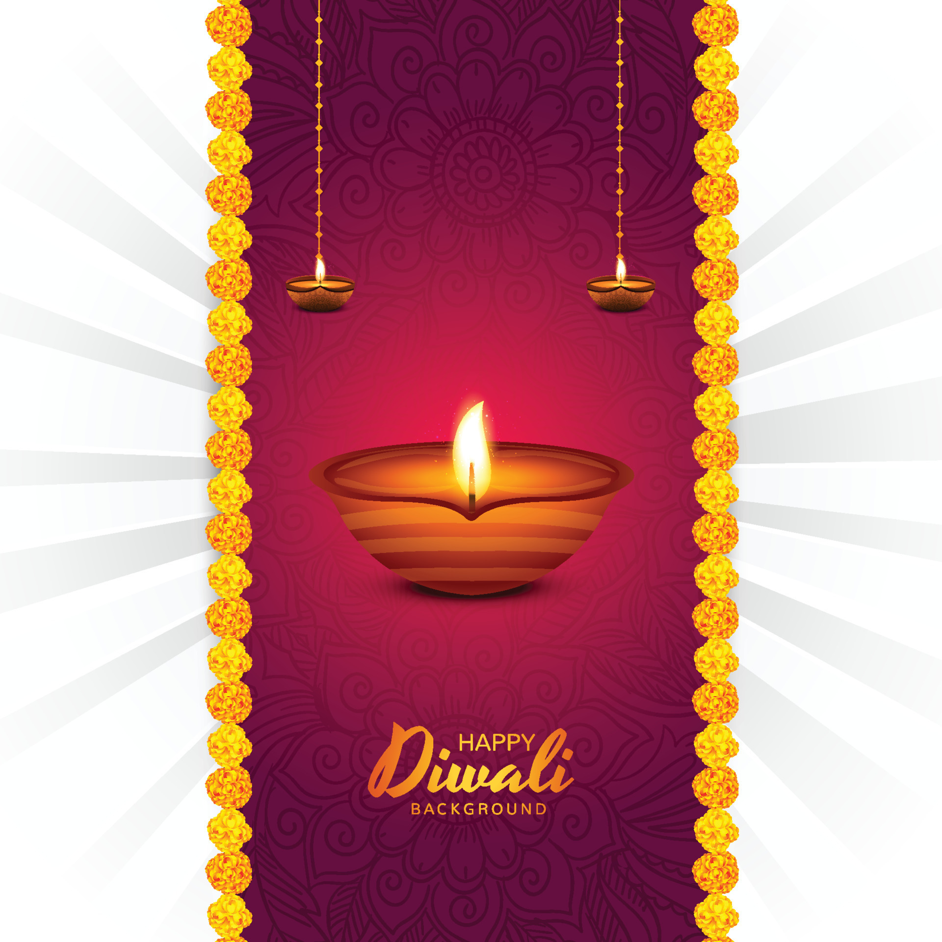 Indian religious festival diwali lamps card background 11714074 Vector Art  at Vecteezy