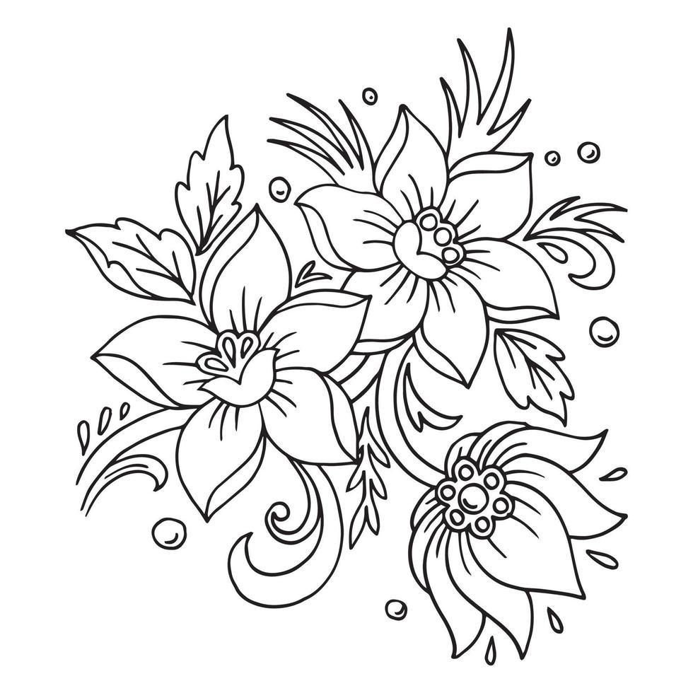 garabatear flores. ilustración vectorial vector
