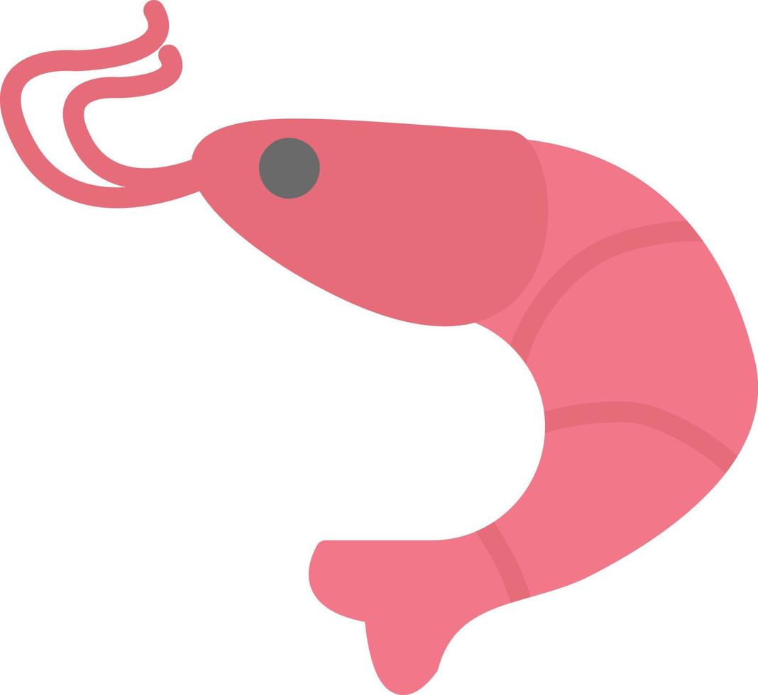 icono plano de gambas vector