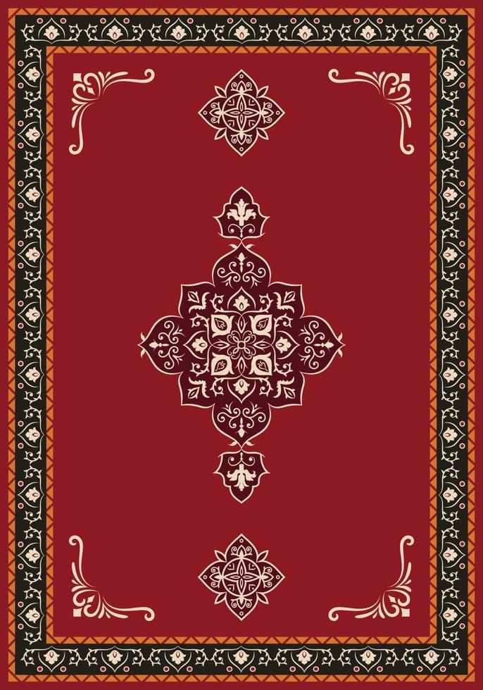 Persian turkish damask pattern rug carpet vector