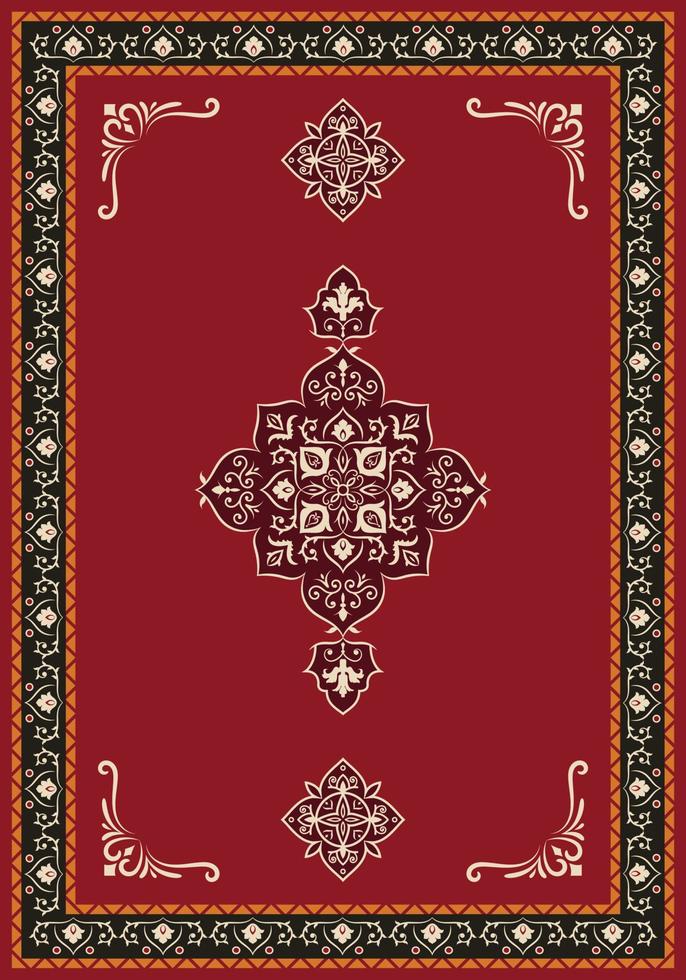 Persian turkish damask pattern rug carpet vector