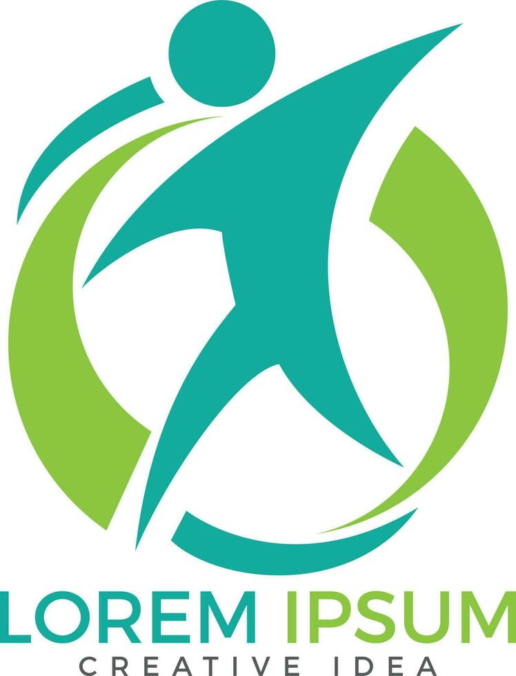 concepto de diseño del logotipo del centro de salud o médico de fitness deportivo. vector