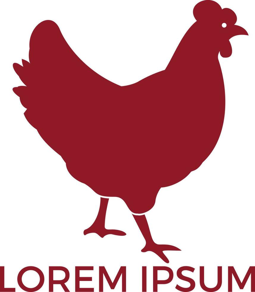 Hen logo design. Logo, sign, icon for groceries, meat stores, butcher shop, farmer market. vector