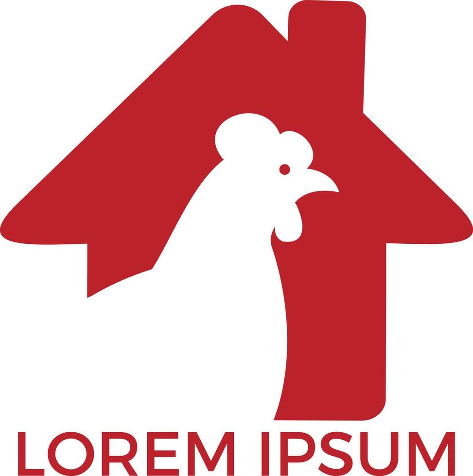 Chicken farm house logo concept. vector