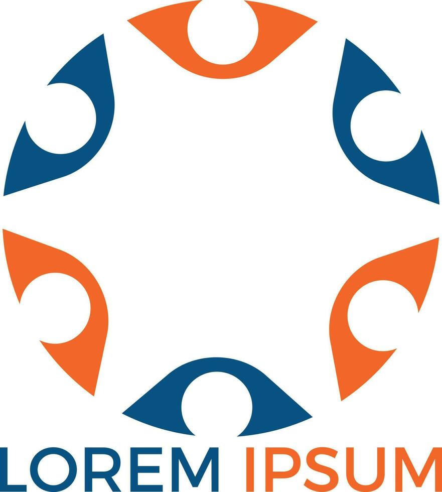 Community abstract logo. Happy People logo. Teamwork symbol. Social logo. Partnership people icon. vector