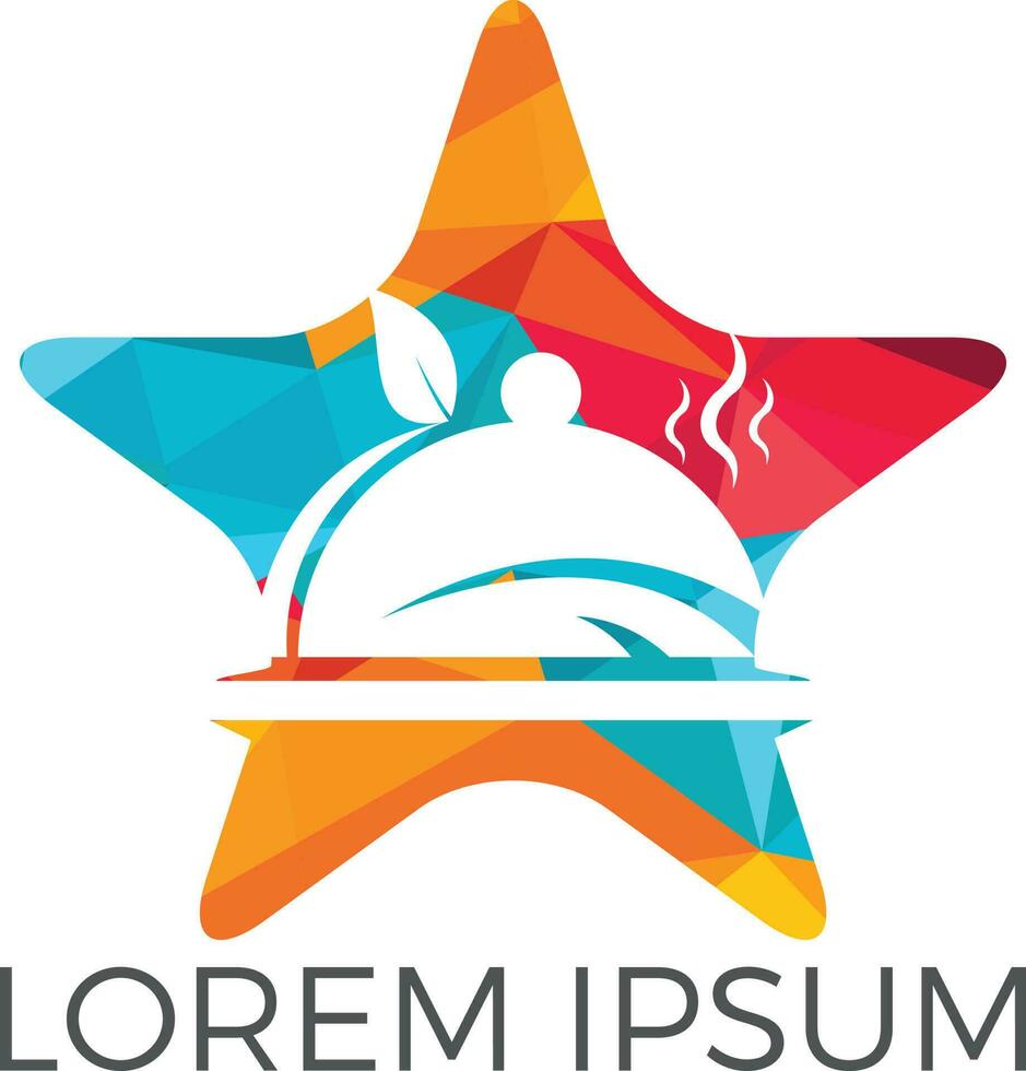 Star food logo template. Template logo for restaurant, cafe, fast food, store food. vector