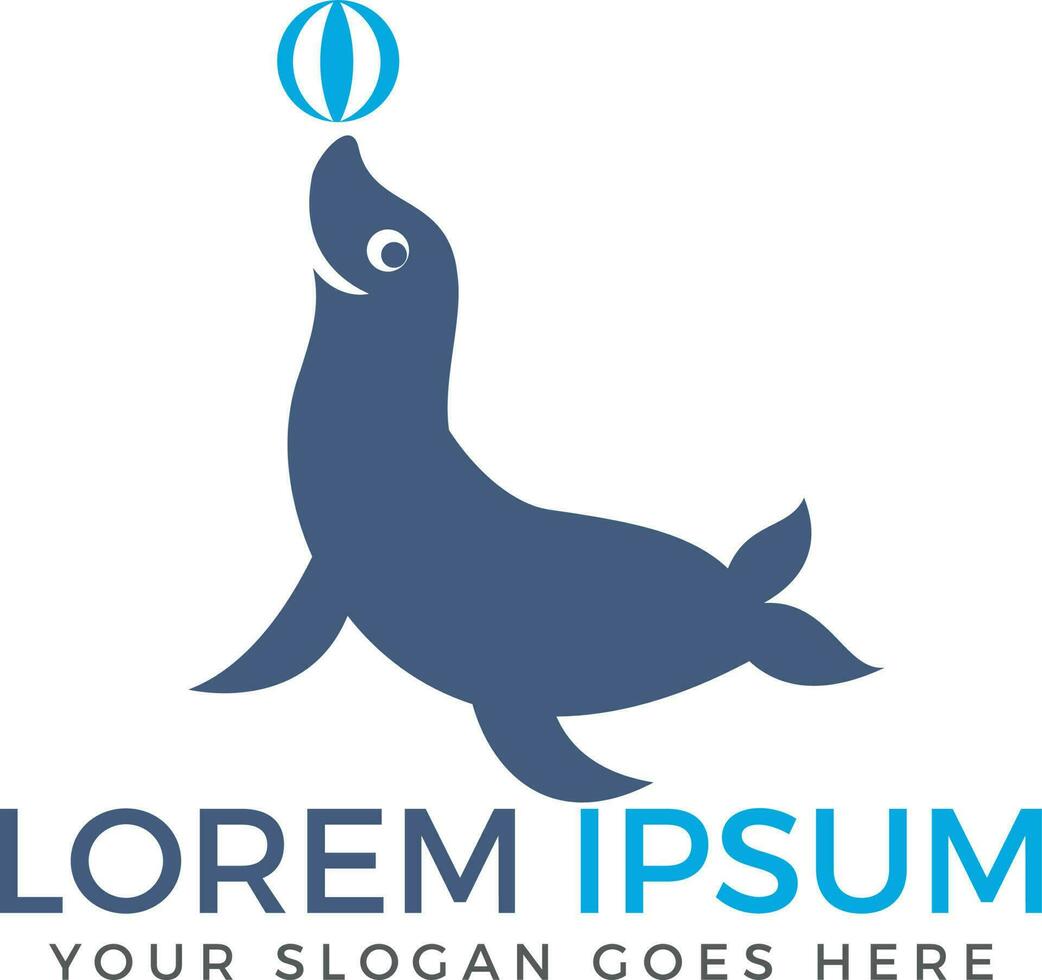 Sea lion logo design. Seal animal logo. vector