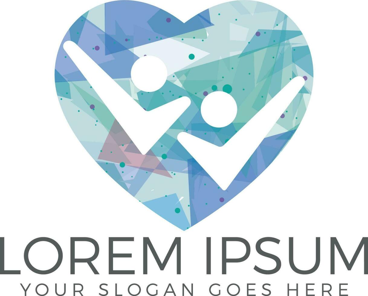 Community heart shaped logo. Community care Logo. vector