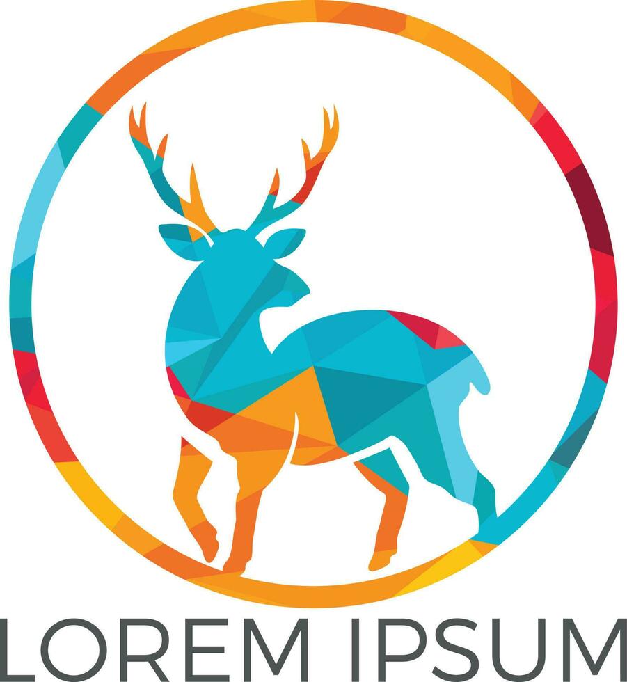 Deer Logo Design. Creative elk vector logo design.