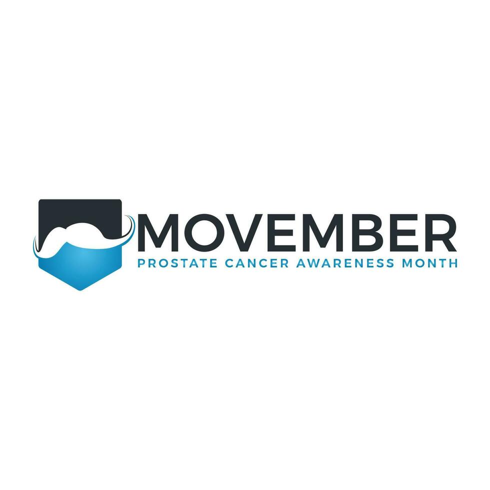 November men health awareness month blue solidarity ribbon on white background. Vector poster or banner for no shave social solidarity November event against man prostate cancer campaign.