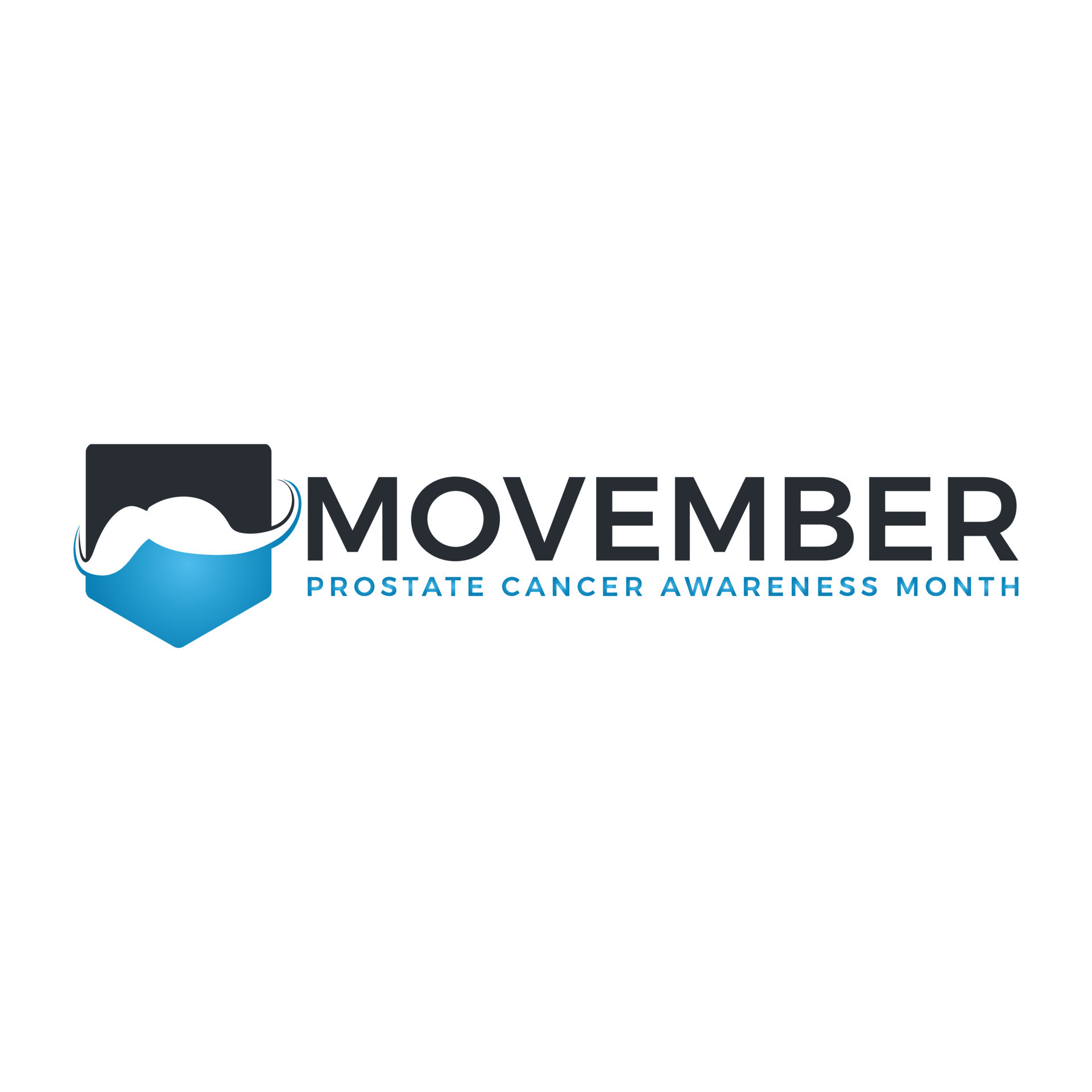 November men health awareness month blue solidarity ribbon on white