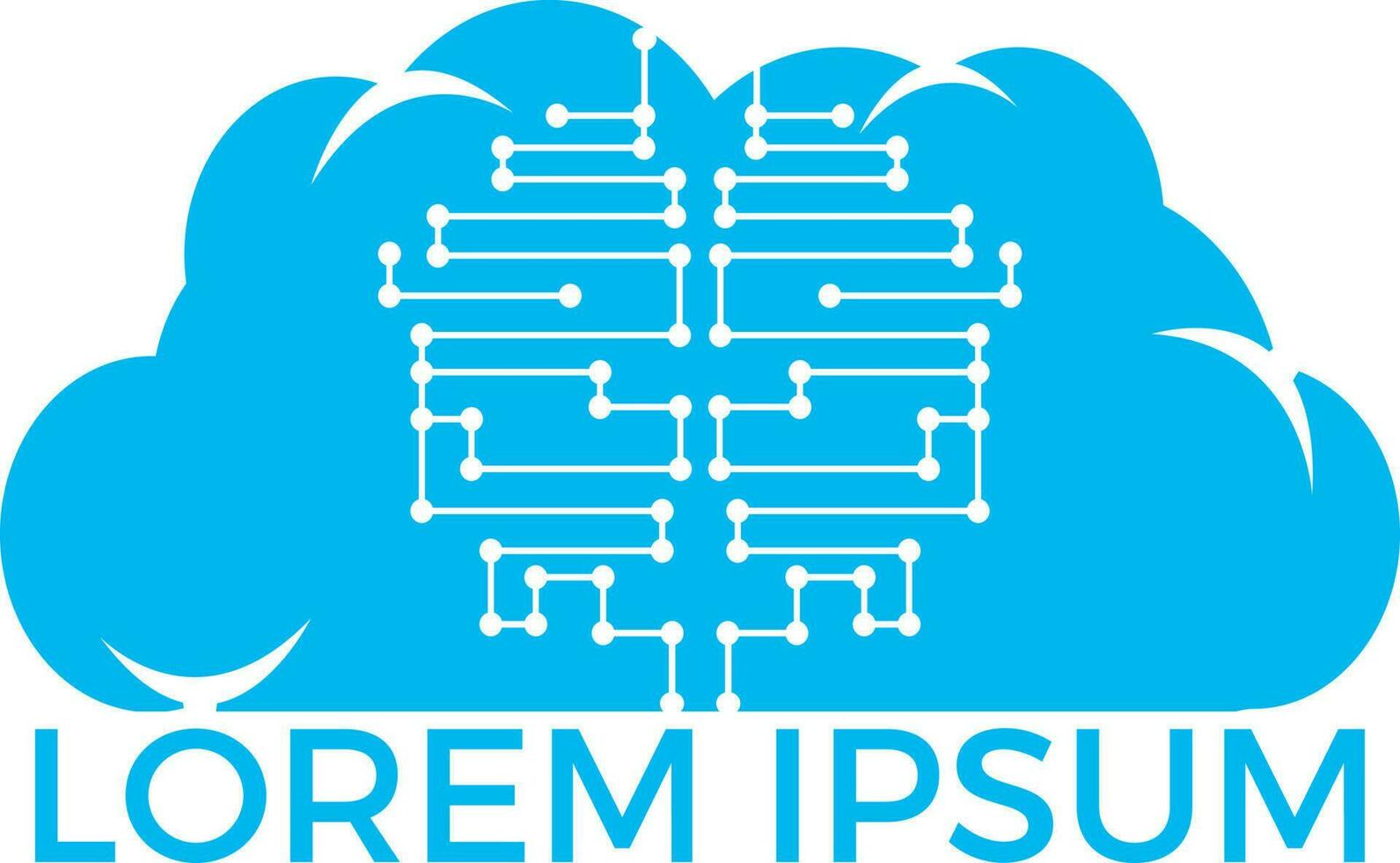 diseño vectorial del logotipo de la tecnología moderna de redes en la nube. vector