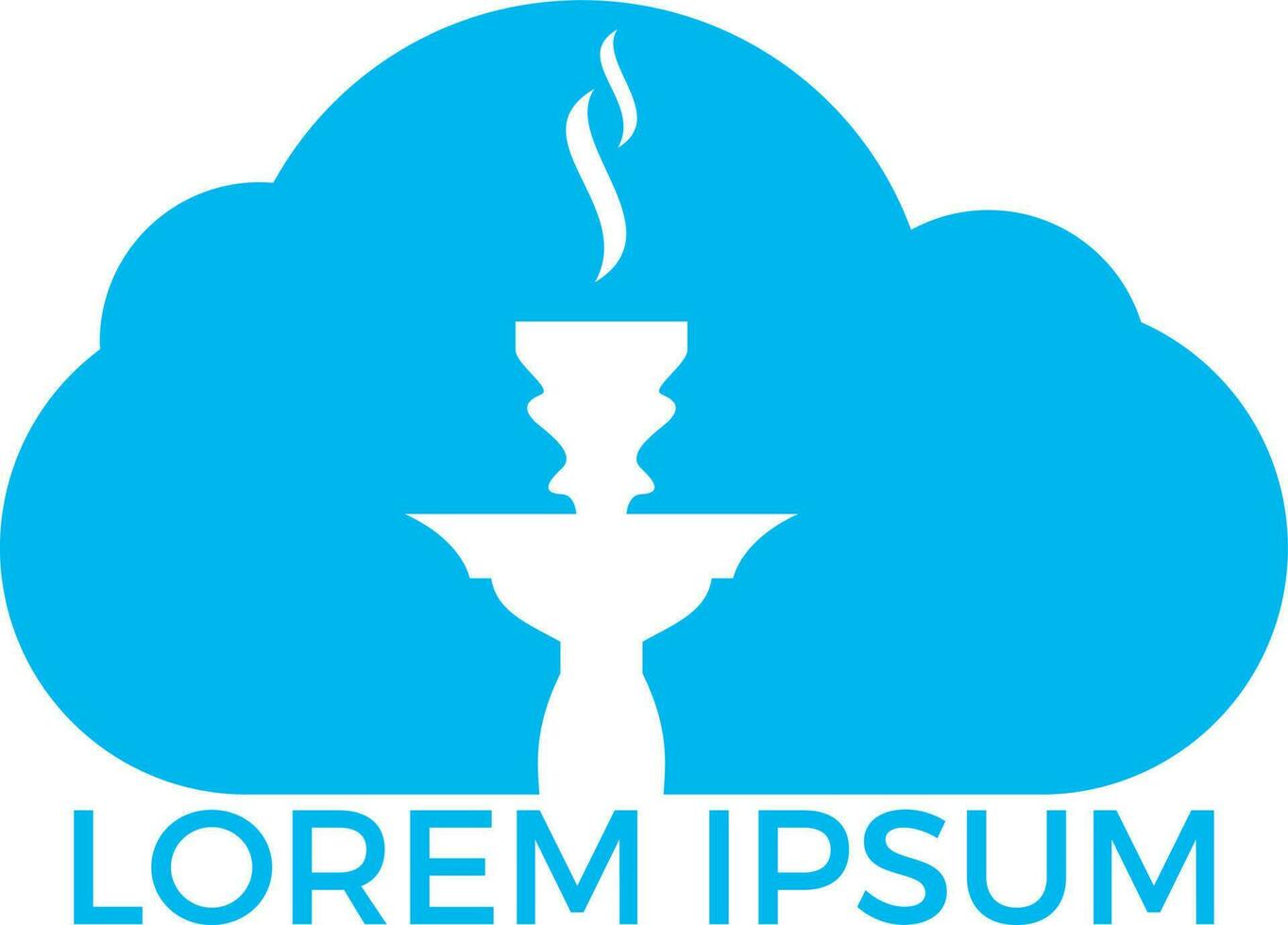 Hookah and cloud logo design. Vintage sheesha logo. Lounge cafe emblem. Arabian bar or house, shop vector design template.