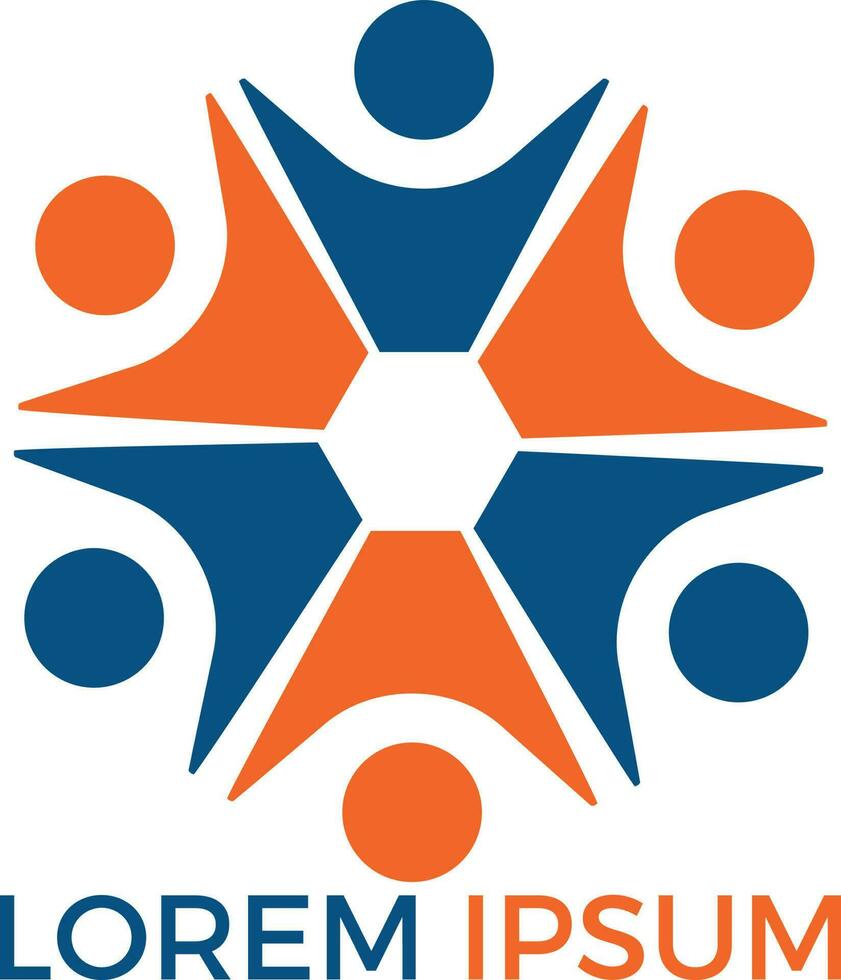Community abstract logo. Happy People logo. Teamwork symbol. Social logo. Partnership people icon. vector