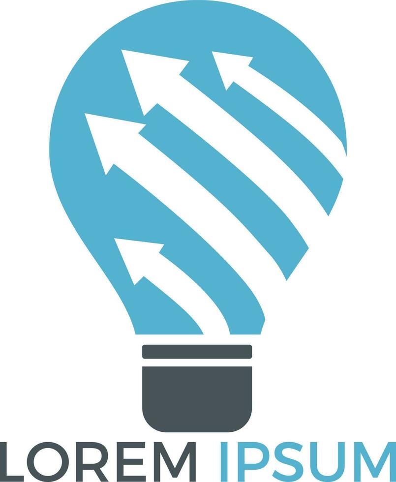 Arrows with light bulb logo concept. vector
