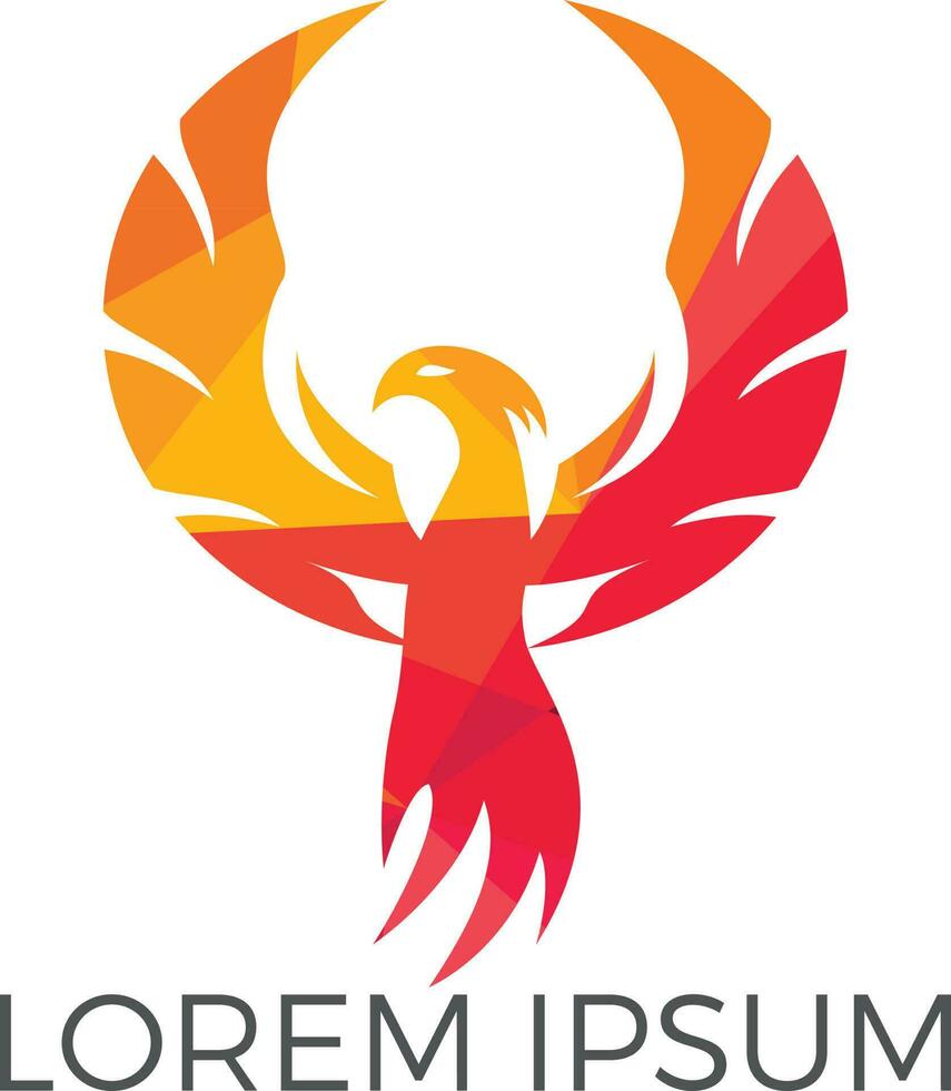 Phoenix logo design. Creative logo of mythological bird. vector