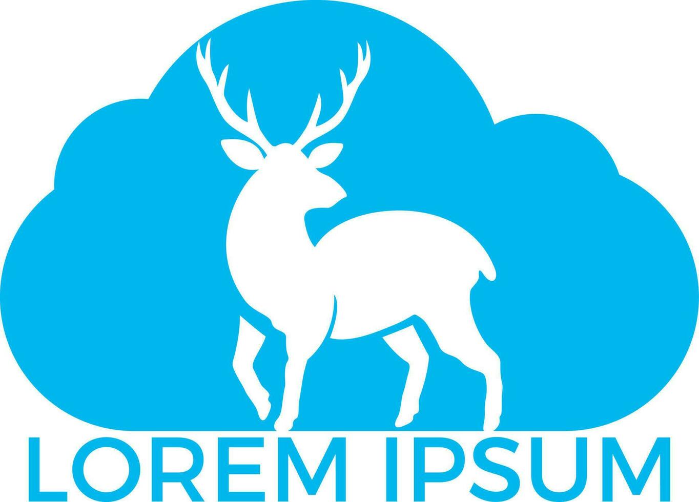 Deer cloud shape logo design. Creative elk vector logo design.