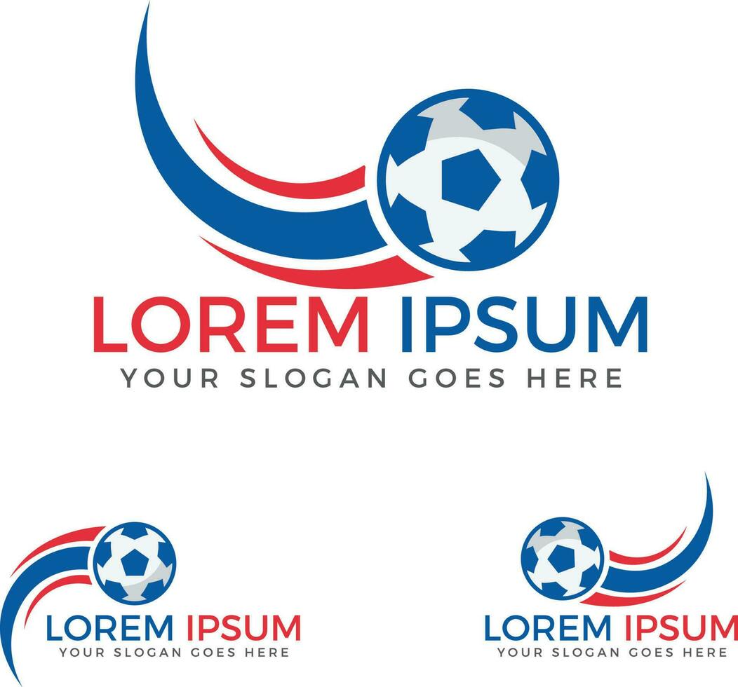 Soccer sport vector logo design.