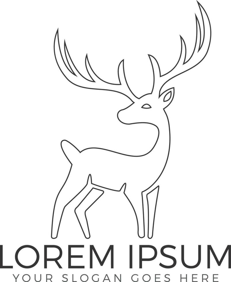 diseño de logotipo de vector de ciervo.