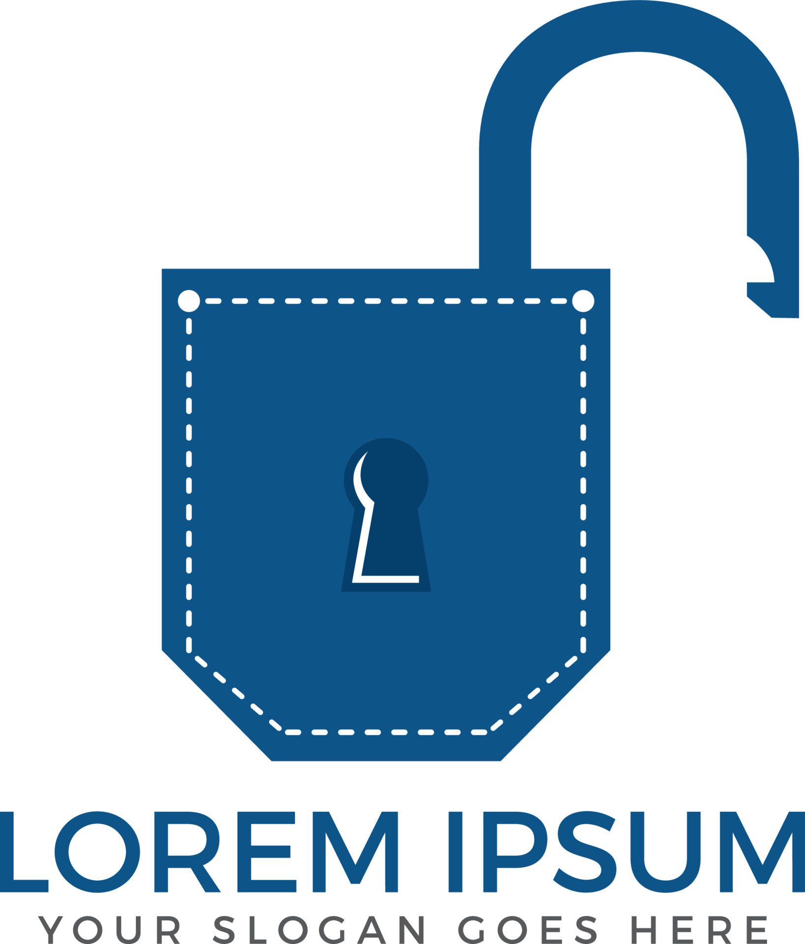 Pocket padlock logo design. Pocket app security logo design. 11715159